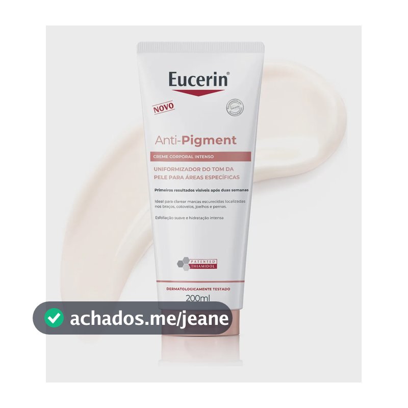 EUCERIN Creme Corporal Antimanchas Intenso 200ml, Anti-Pigment, Clareador Joelho, Coxa e Cotovelo, Thiamidol