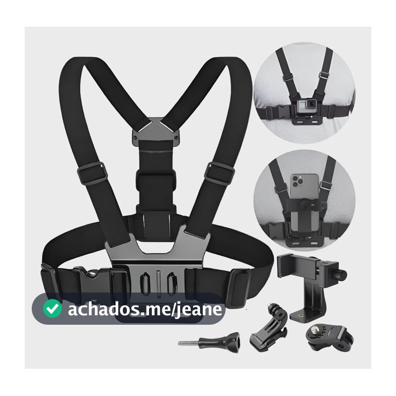 Suporte De Peito Para Celular E Cameras De Açao Gopro Sjcam
