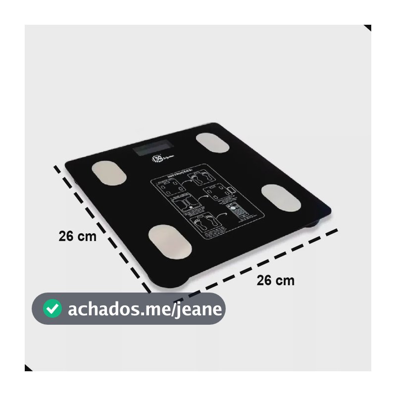 Wellmix Balança De Banheiro Inteligente Digital Bioimpedancia Digital 180kG Cor Preto