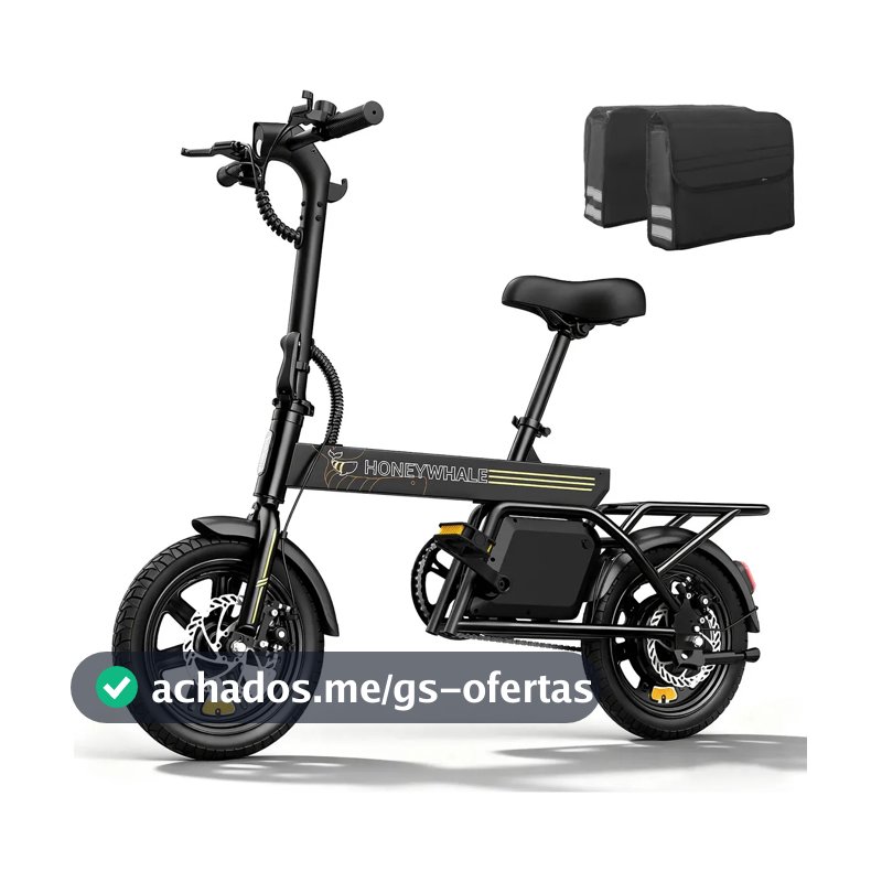 Honeywhale B20 Bicicleta Elétrica, 440w-35km-25km/h-120kg, Scooter Motor-ebike-adulto-bike-autonomia-velocidade Máxima-carga-honey Whale-fat-dobravel, 14 Aro, Freios A Disco Dianteiros E Traseiros