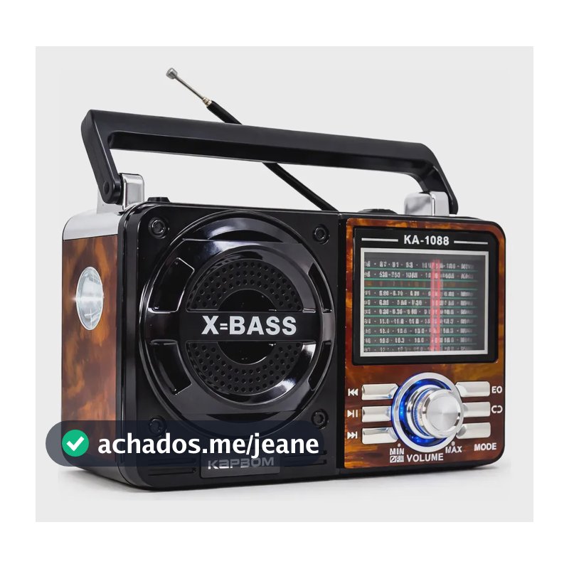Rádio Retrô Vintage Portátil AM/FM Bluetooth USB Marrom