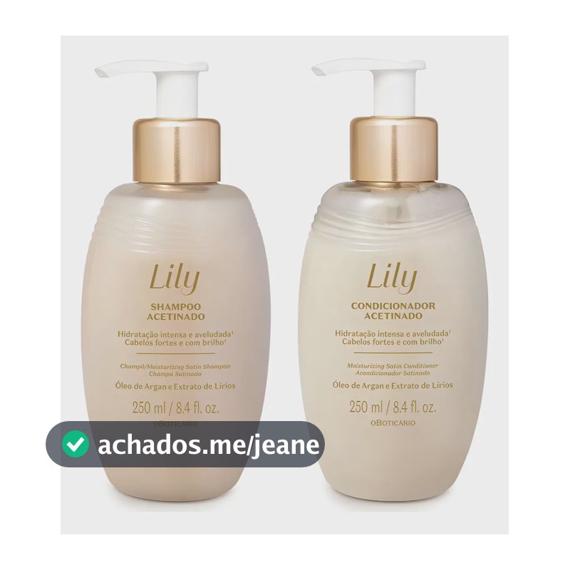 Kit Shampoo e Condicionador Lily para Hidratação de Cabelos