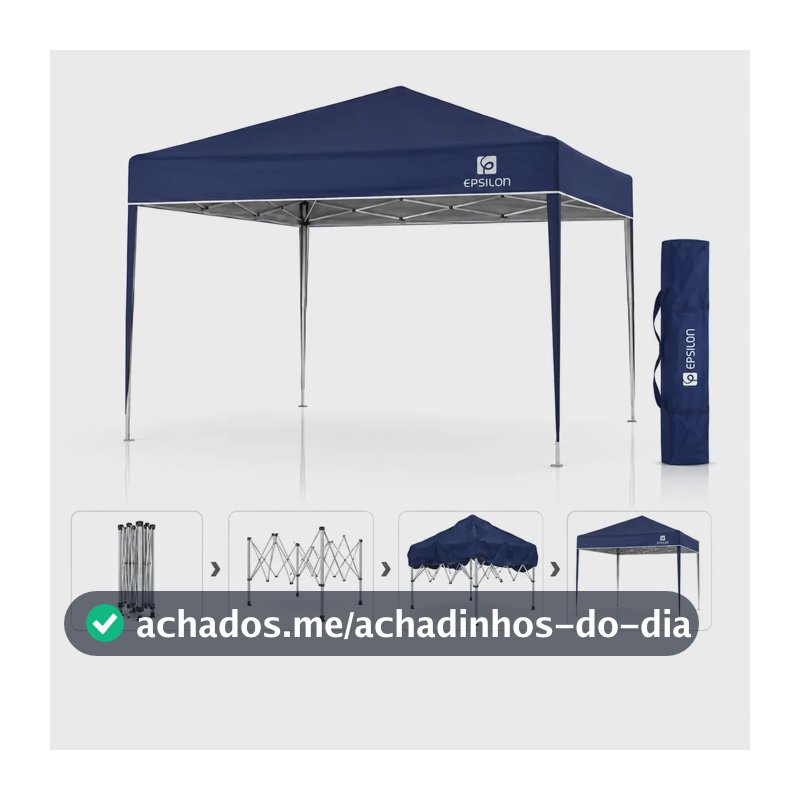 Tenda Personalizada Gazebo 3x3 Tenda Articulada Sanfonada Reforçada Resistente Eps-2543 Barraca Praia Impermeável Epsilon Azul