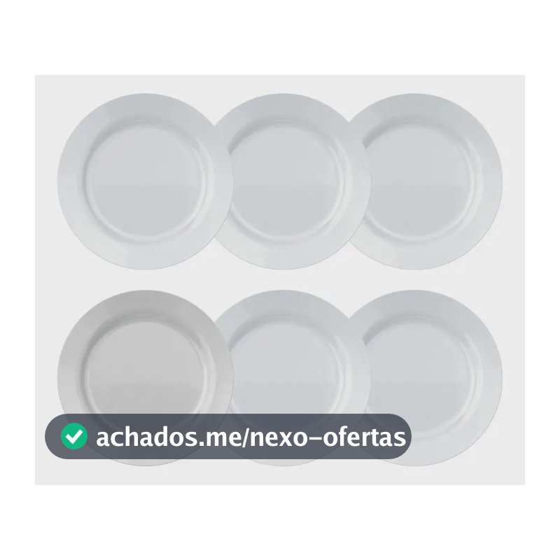 Jogo De Pratos Rasos Duralex Vidro Nadir Opalino Kit 6 Unid Branco -1