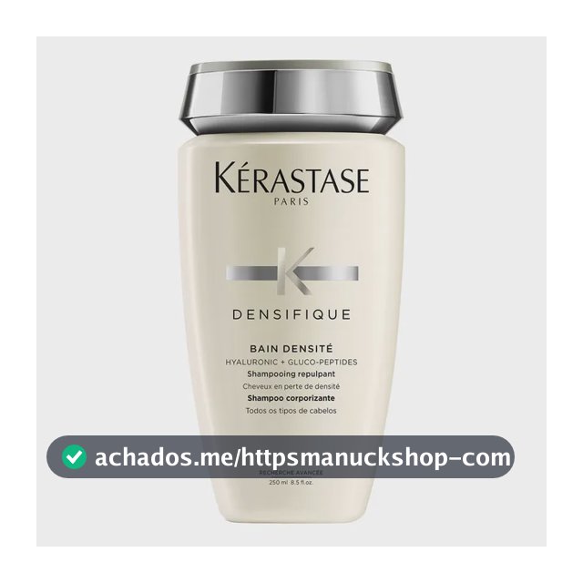 Kérastase Densifique Bain Densité Shampoo Densificador para Cabelos Finos com Perda de Densidade, Fortalece e Dá Volume, Com Stemoxydine e Ácido Hialurônico, 250 ml