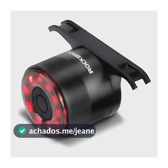 Lanterna Traseira Inteligente Bike Rockbros Q3 Luz De Freio Preto