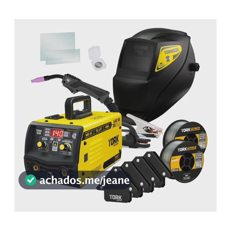 Maquina Solda Inversora Mig Sem Gás 140a Trisolda + Arcsolar Cor Amarelo
