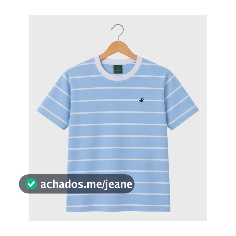Camisa Masculino Listrada Brooks Casual Camiseta Azul-celeste P