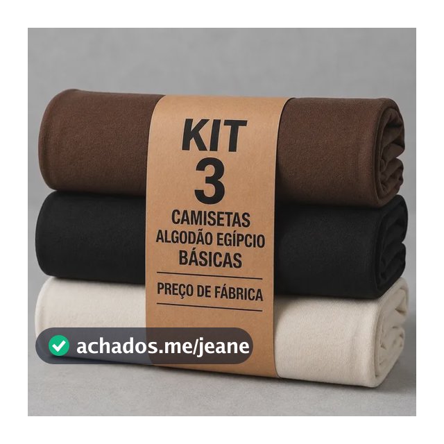Kit 3 Camiseta Algodão Egípcio Original Camisa Malha Egípcia Cafe/preto/off G