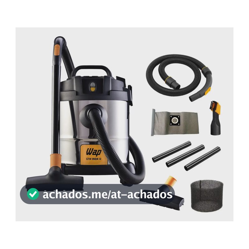 Aspirador de Pó e Água WAP GTW INOX 12 1400W com Bocal de Sopro