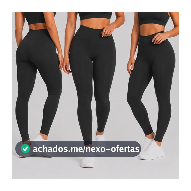 Kit 3 Calças Legging Cintura Alta Grossa Academia Treino