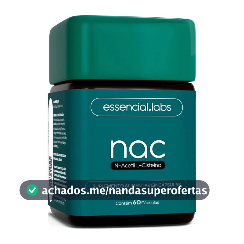 NAC 600mg - Fórmula Exclusiva com Máxima Concentração e Pureza - N-Acetil L-Cisteína - 60 Cápsulas