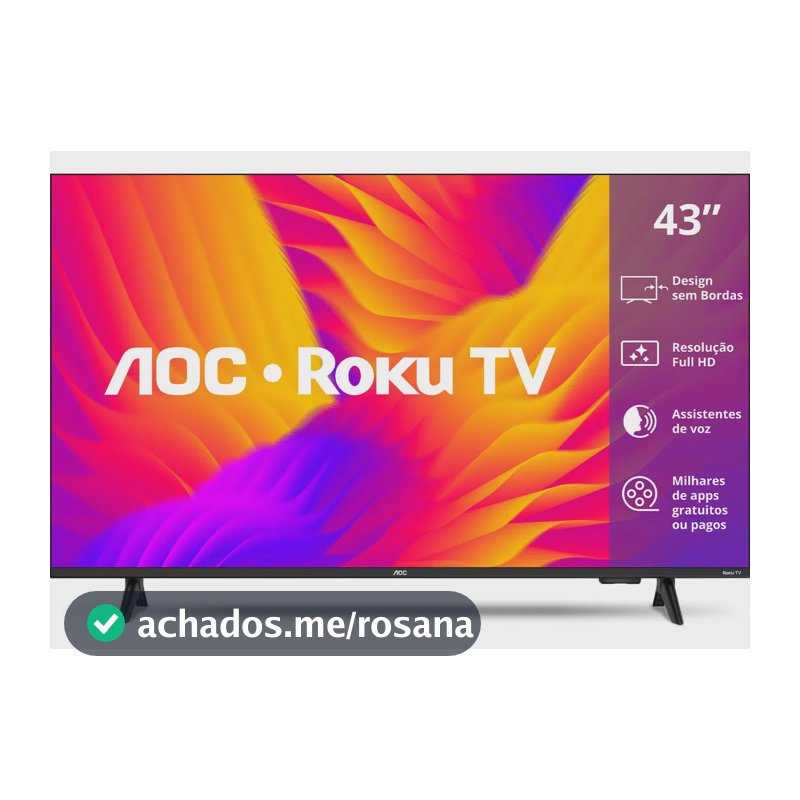 Smart Tv 43 Aoc Led Roku Full Hd Wi-fi 60hz Hdmi Usb 43s5155/78g