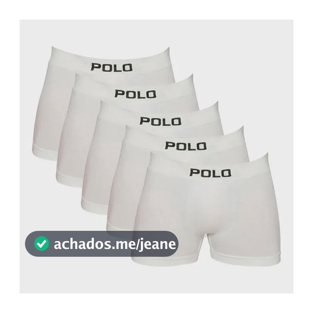 Kit 5 Cuecas Boxer Polo Star Algodão Sem Costura Sortido