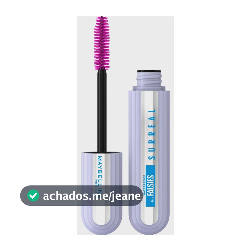 Máscara de Cílios À Prova D'Água Efeito 3D com Mix de Fibras Ultra-Longas Aplicador 6 Mil Cerdas Até 24h de Duração Volumizadora e Alongadora Cor Preta The Falsies Surreal Maybelline NY 10ml