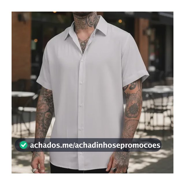 Camisa De Botão Masculina Manga Curta Social Verão Slim