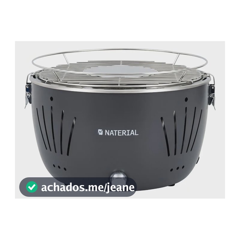 Churrasqueira Portátil Sem Fumaça Naterial Aço Inoxidável Compacta Móvel