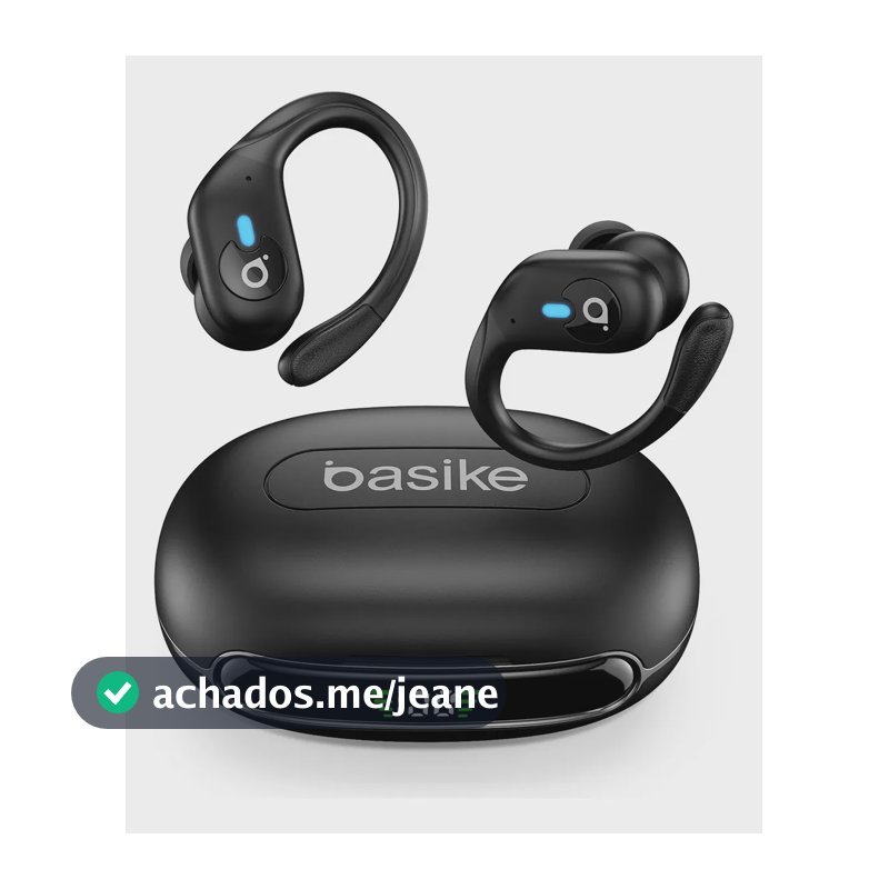 45H Fone De Ouvido Gancho Bluetooth Esportivo ANC ENC, Basike Fone Sem Fio Gamer IPX5 Com 4 Microfone – Preto