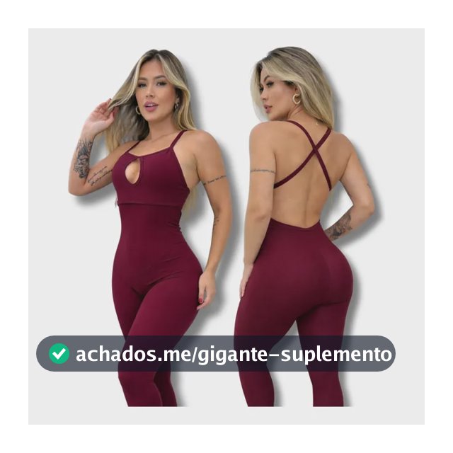 Macacão De Academia Feminino Longo Preto Fitness Cruzado 5100-mac-vinho G
