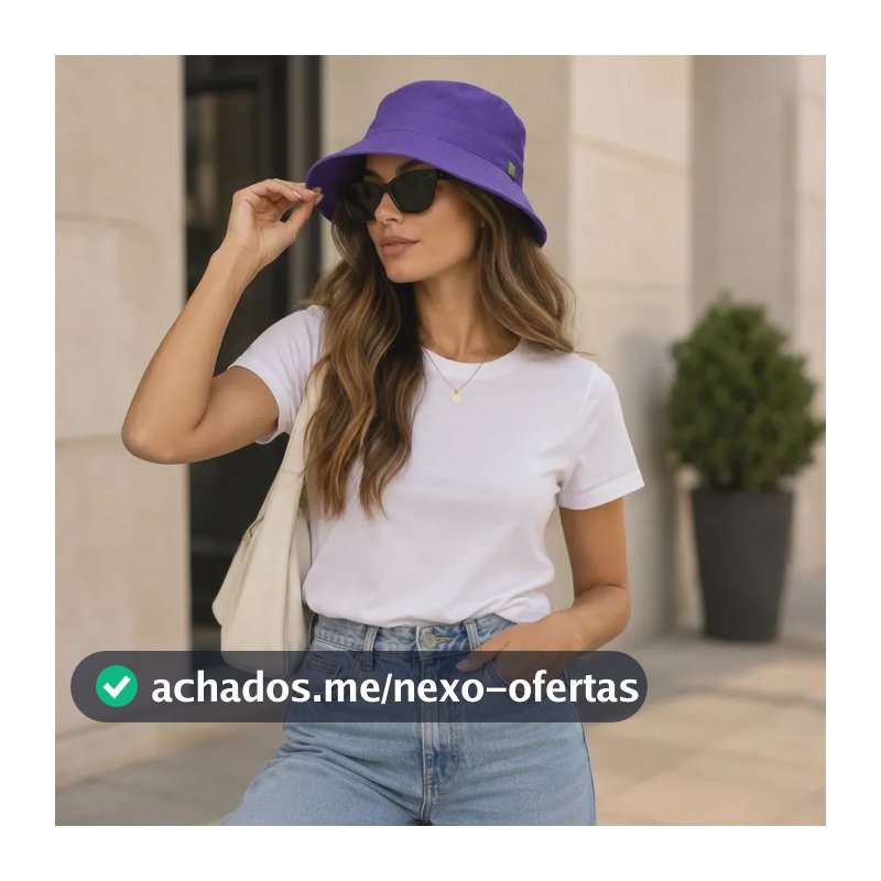 Chapeú Boné Bucket Hat Cata Ovo Pescador Proteção Moda Praia Cor Roxo