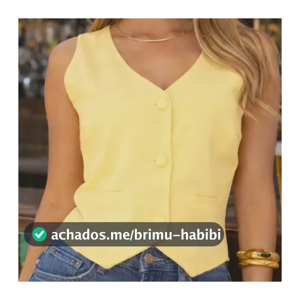 Colete Social Feminino Alfaiataria Botão Forrado Tendência