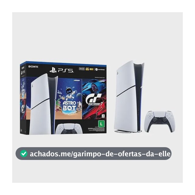 Console Playstation®5 Slim Digital - Pacote Astro Bot E Gran Turismo 7 - Branco