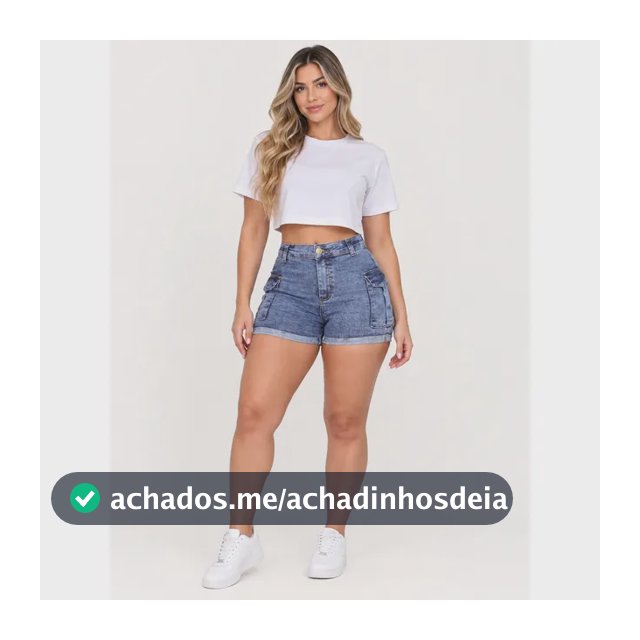 Short Jeans Feminino Cargo Levanta Bumbum Cintura Alta