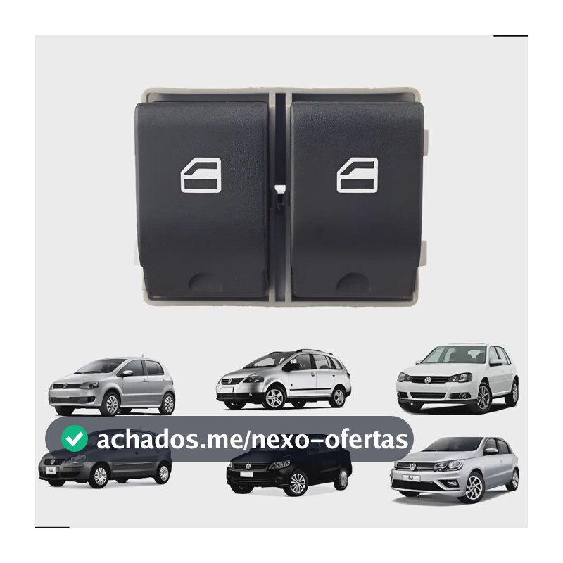 Botão Duplo Vidro Elétrico Gol G5 G6 G7 Fox Voyage Saveiro