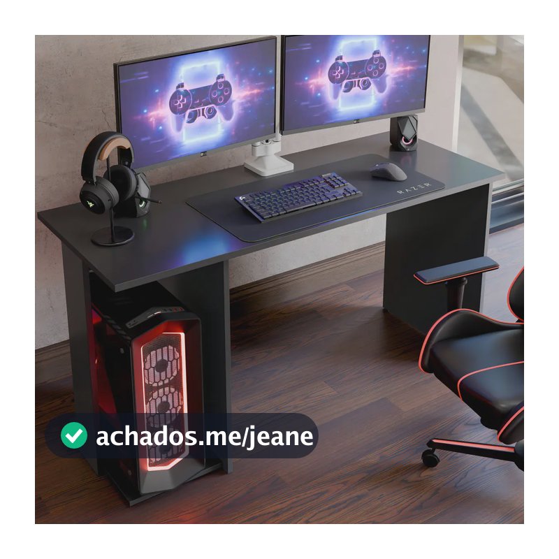 Escrivaninha Mesa Gamer Computador Notebook Estudo Trabalho Cor Preto Valorant