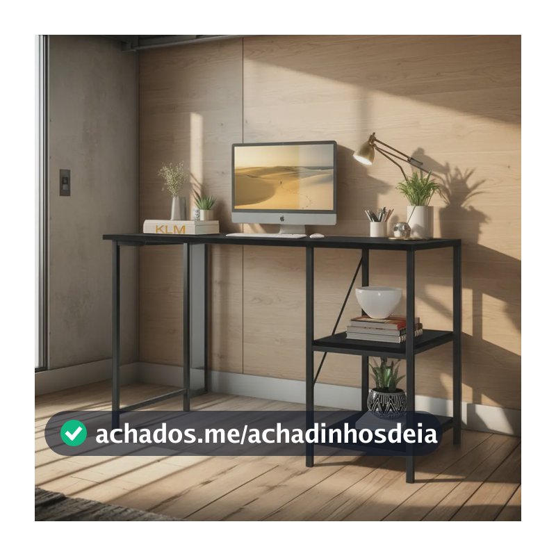Escrivaninha Mesa Office Estilo Industrial 1.10 M Klm Store Preto