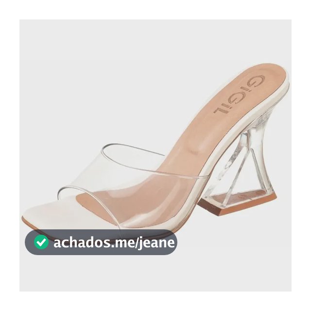 Tamanco Salto Acrílico Transparente Vinil Confortavel Moda