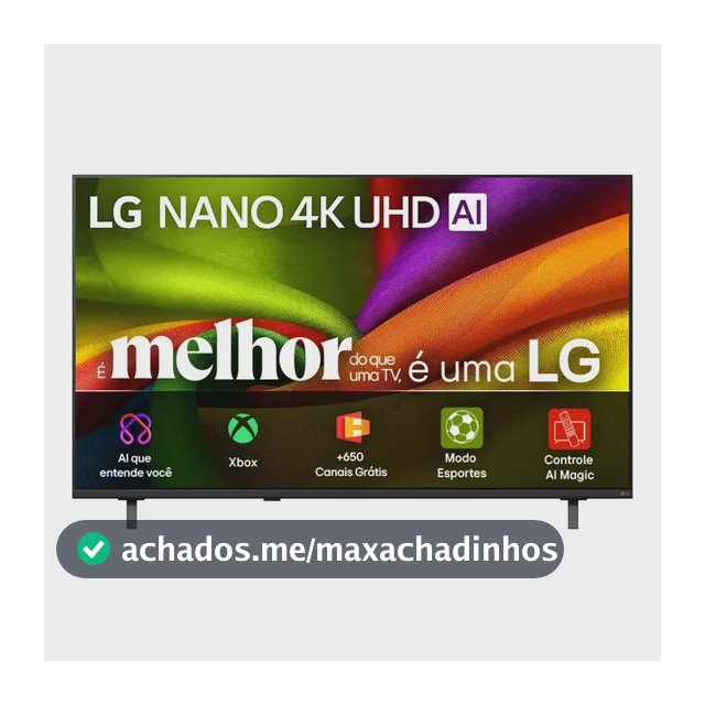 Smart TV 4K 85" LG NANO UHD AI NU855 2026 Processador α7 Ger9 HDR10 Xbox Bluetooth Wi-Fi AI Search Google Gemini webOS 26 - 85NU855BPSA