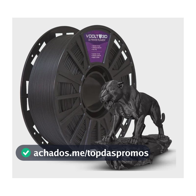 Filamento Pla Preto Velvet Aveludado 1kg Para Decoração Impressão Voolt3D
