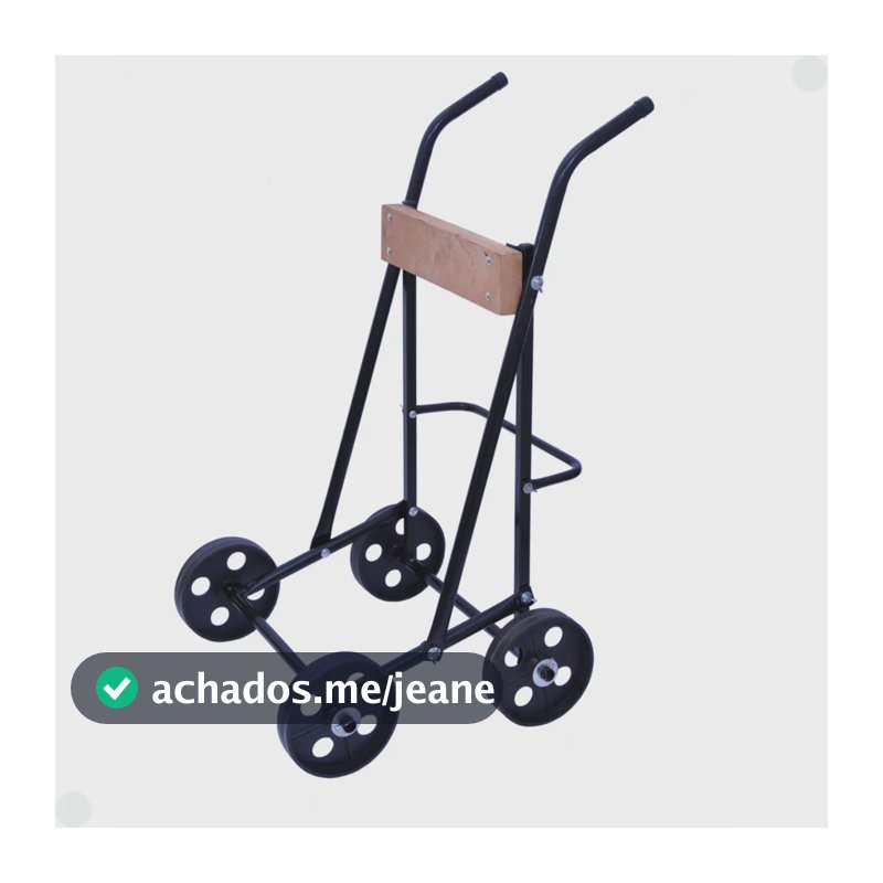 Carrinho Para Motor De Popa Até 25 Hp 4 Rodas Preto