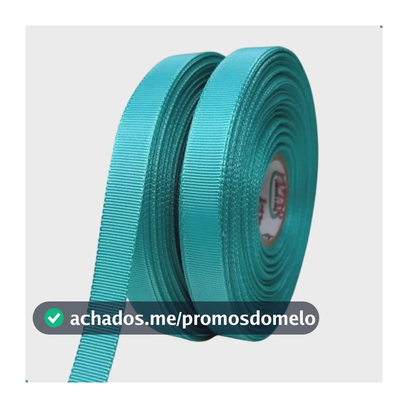 Fita Gorgurão No03 16mm 50 Metros Laço Decoração Artesanato Cor Tiffany Lisa