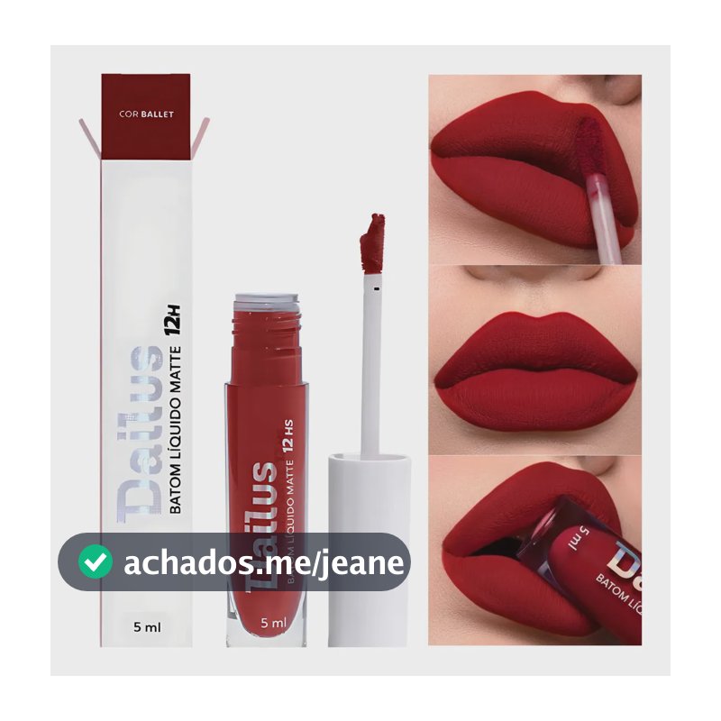 Batom Líquido Matte De Longa Duração Dailus Todas As Cores Ballet