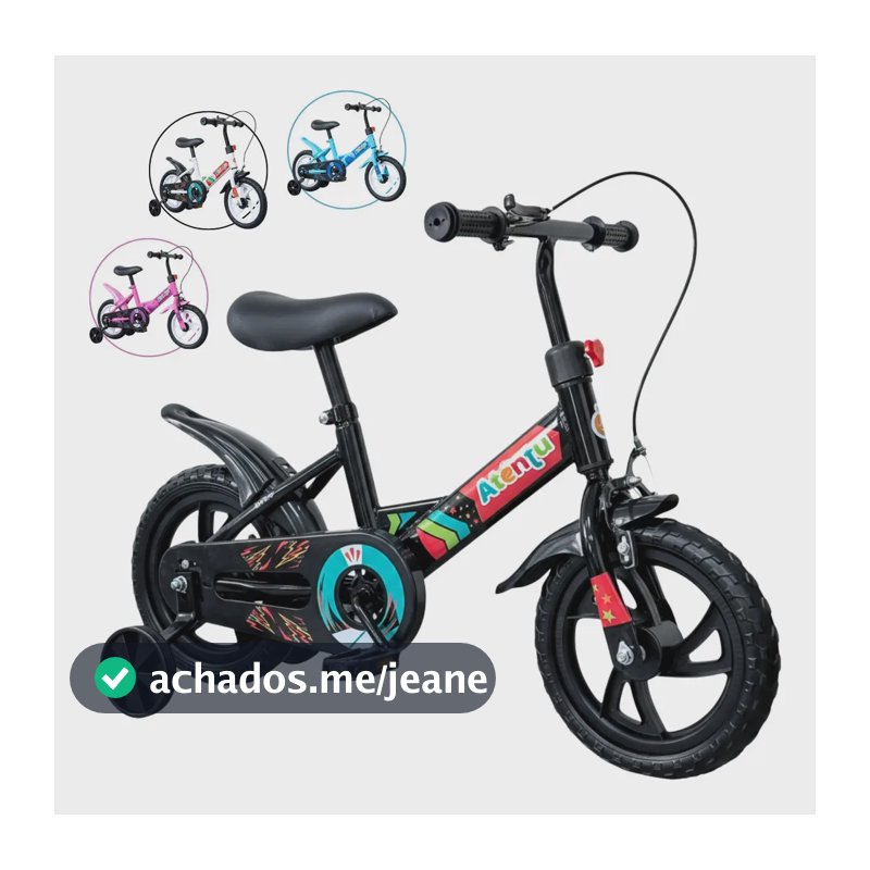 Bicicleta Infantil Aro 12 Com Rodinhas Laterais Equilíbrio Preto S