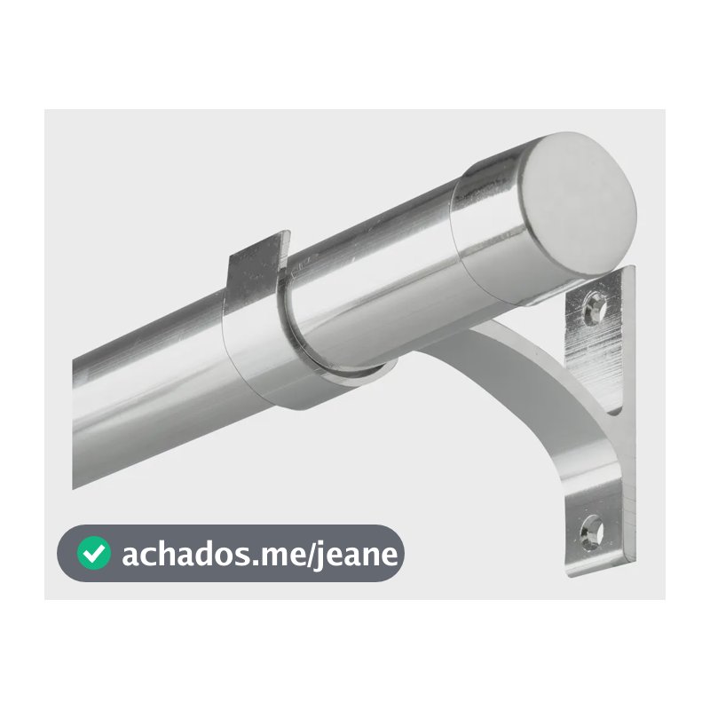Kit Varão 28mm Com 1,90m Cortina Ilhós/argola 100% Alumínio Cromado