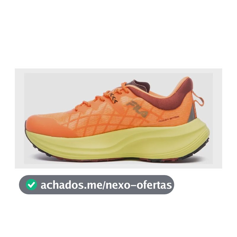 Tênis Masculino Fila Padrão Racer Skytrail Laranja/marrom Avermelhado/verde Limao Liso 41 Br