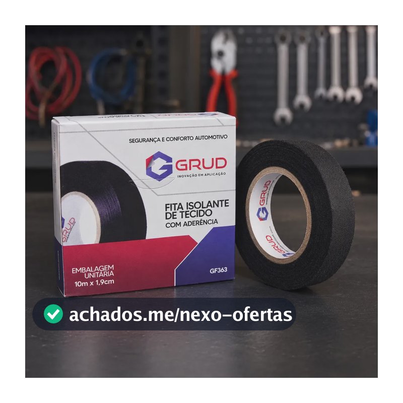 Fita Chicote Isolante Tecido Automotiva Antichama 10m X 19mm Preto