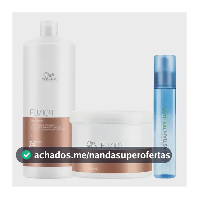 Wella Kit Fusion Shampoo + Mascara + Protetor Termico