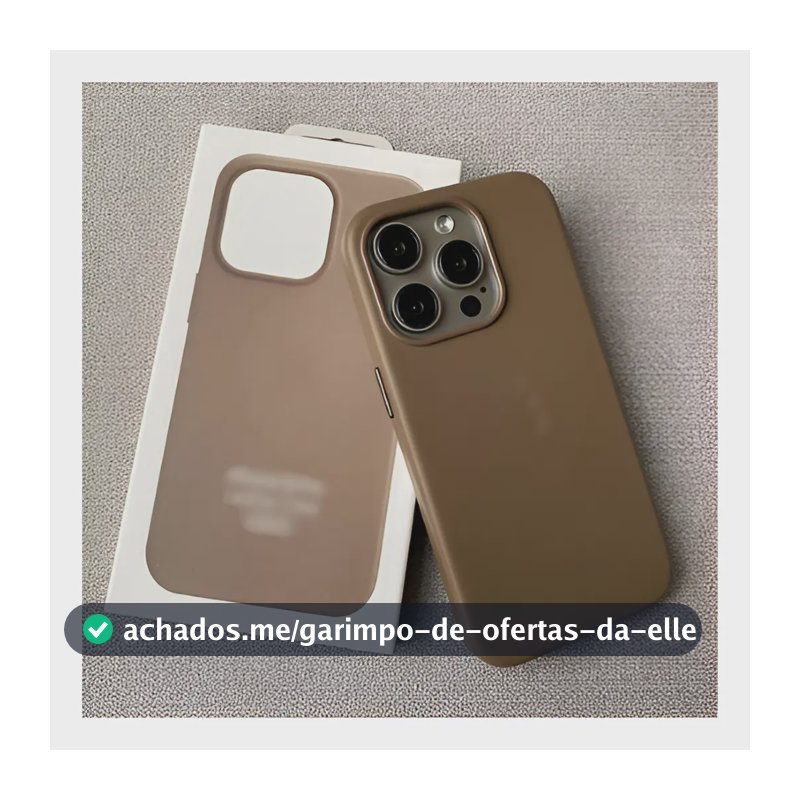 Capa Capinha Couro Indução Compatível iPhone 14 A 17 Pro Max Castanho 15 Pro Max
