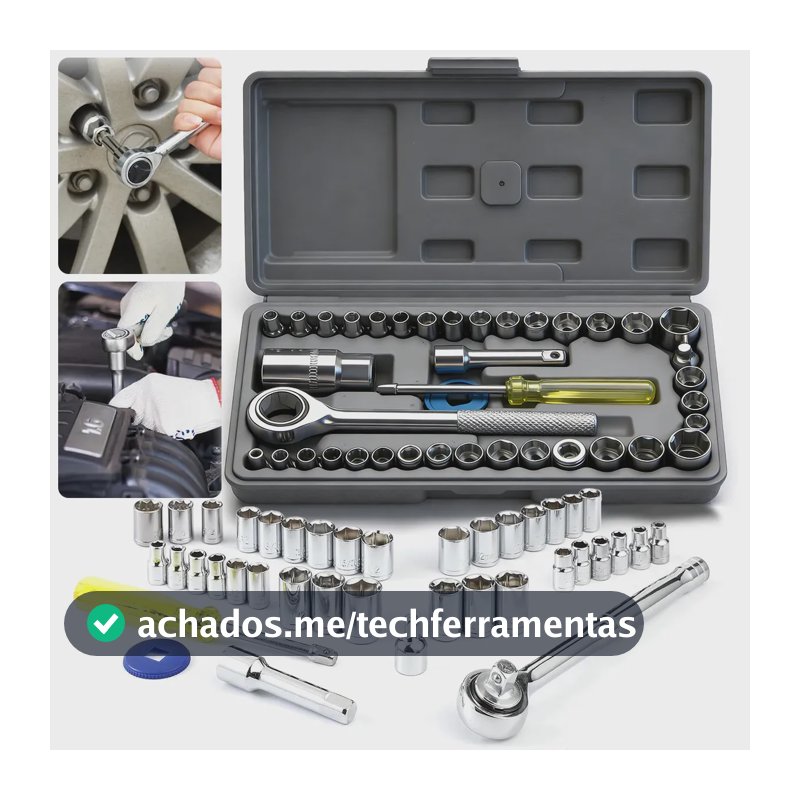 Torquímetro De Catraca Reversível 1/4 5-25nm Aço CR-V + Jogo de Soquetes e Bits 40 Peças Kit Ferramenta Preciso Profissional Automotivo