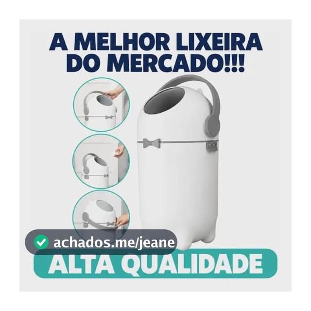 Lixeira Antiodor Fraldas Bebe Lixo Magico Anti Odor Branco