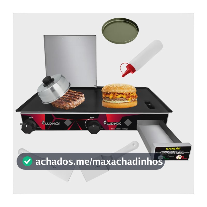 Chapa Industrial A Gás Profissional 30x60 + Kit Lanches
