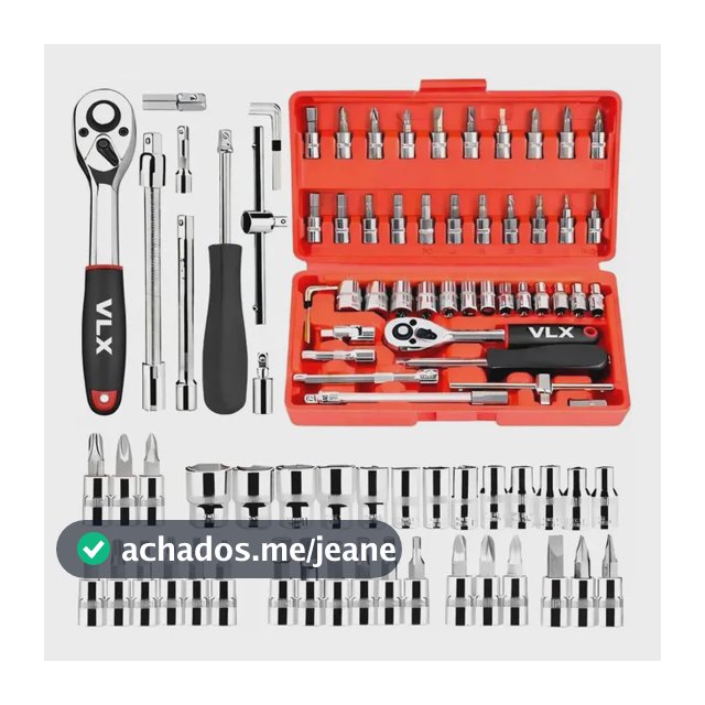 Kit Ferramentas 46 Peças Com Soquetes e Chaves Para Carro e Casa Vlx Vermelho