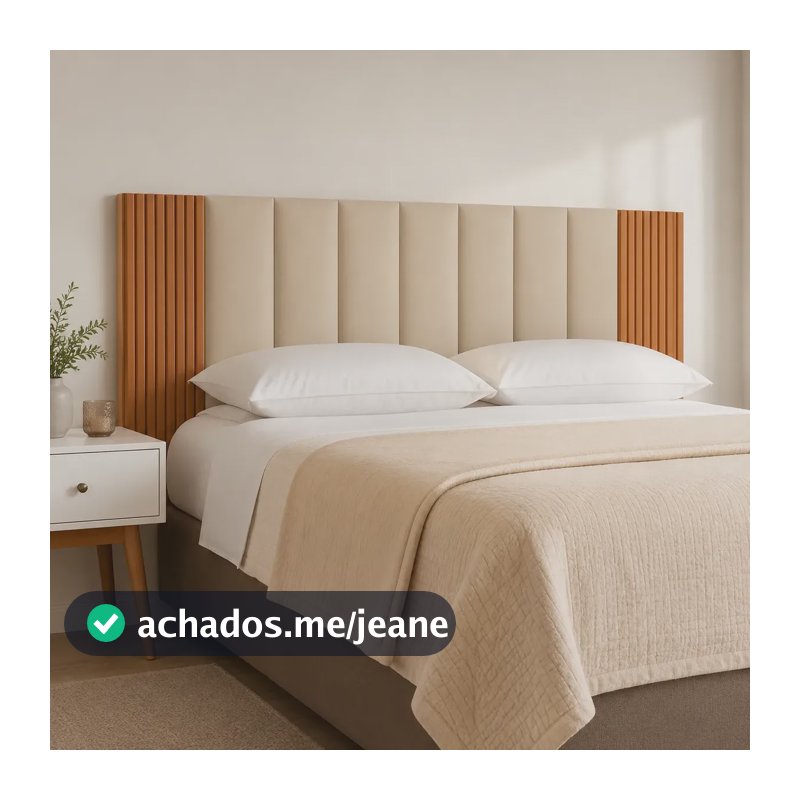 Cabeceira Modular Cama Casal Kit 5 Cabeceira E 4 Ripado Mdf Bege