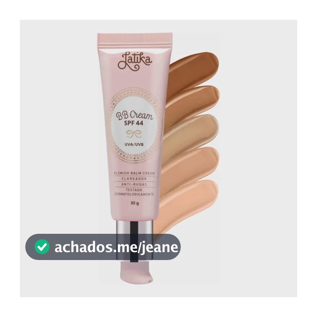 Bb Cream Latika Fps 44 Base Maquiagem Clareador Facial Pele Bege Claro