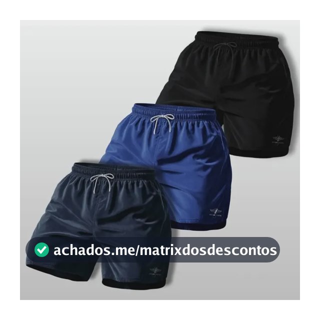 Kit 3 Shorts Bermuda Masculina Básico Mauricinho Tactel