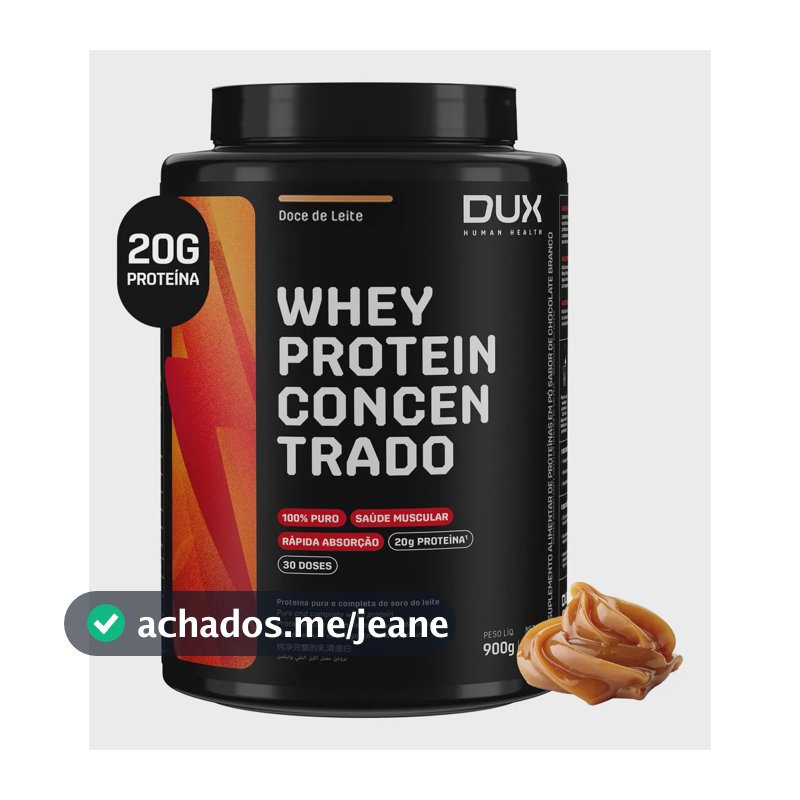 WHEY Protein Concentrado Dux em pó sabor Doce de leite x 900g